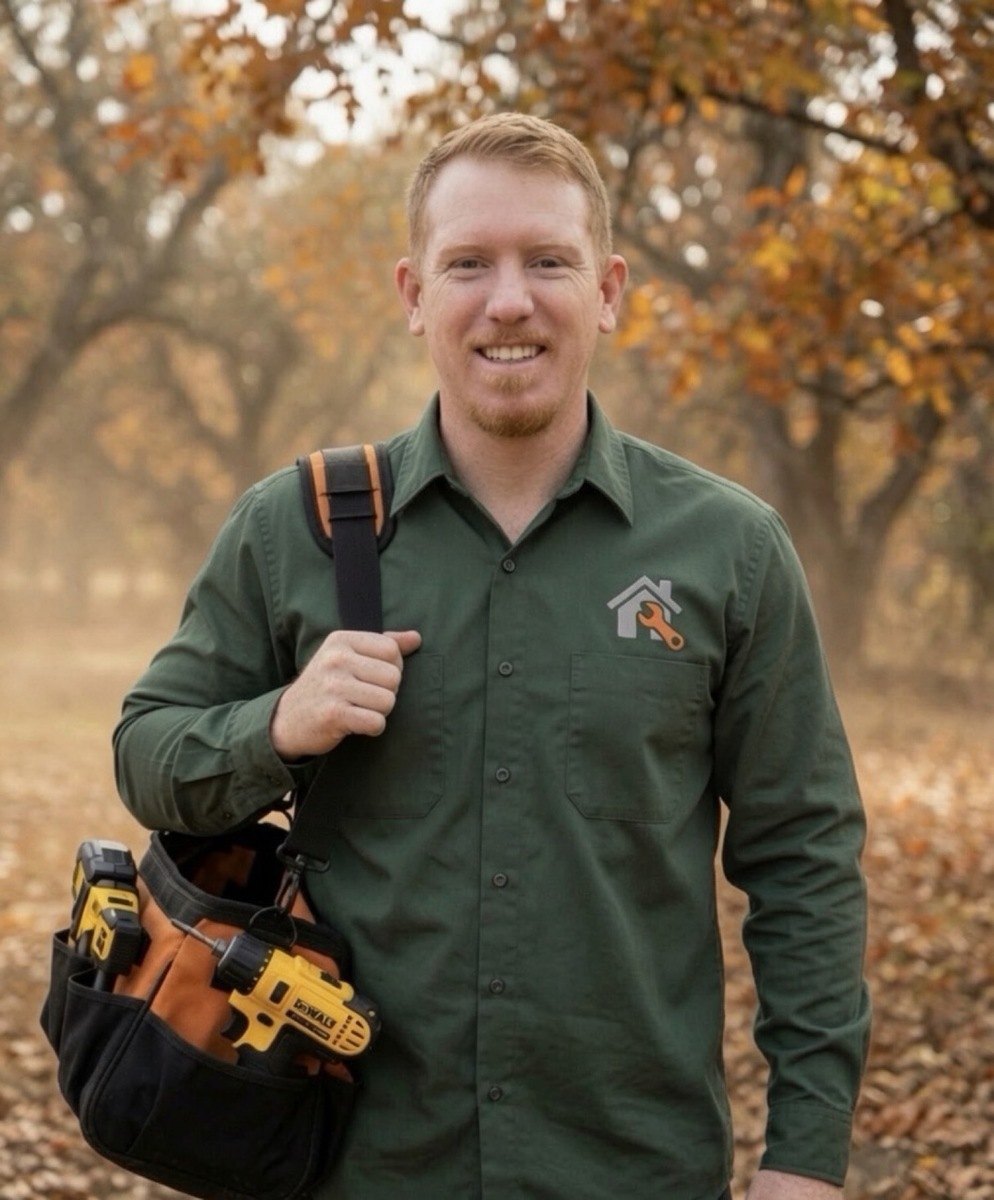 Joel, owner of Handy House Whisperer, with tool bag